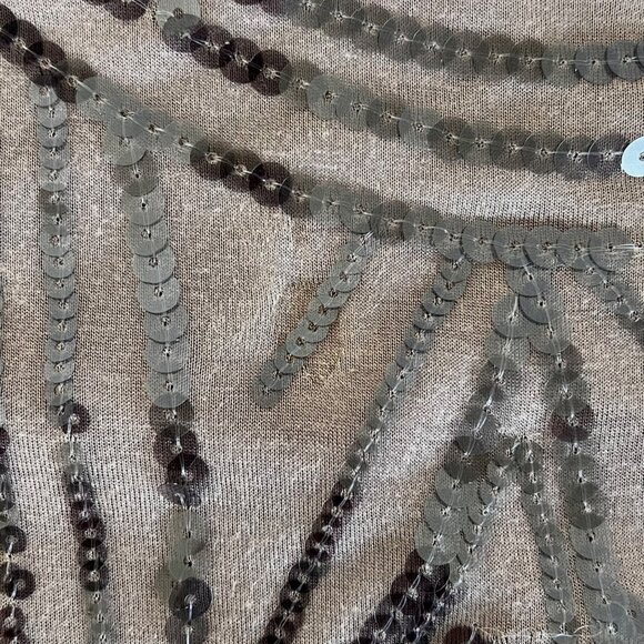 Lane Bryant Womens Plus Size 22/24 Brown Sequin Embellished Short Sleeve Top EUC - Picture 5 of 12